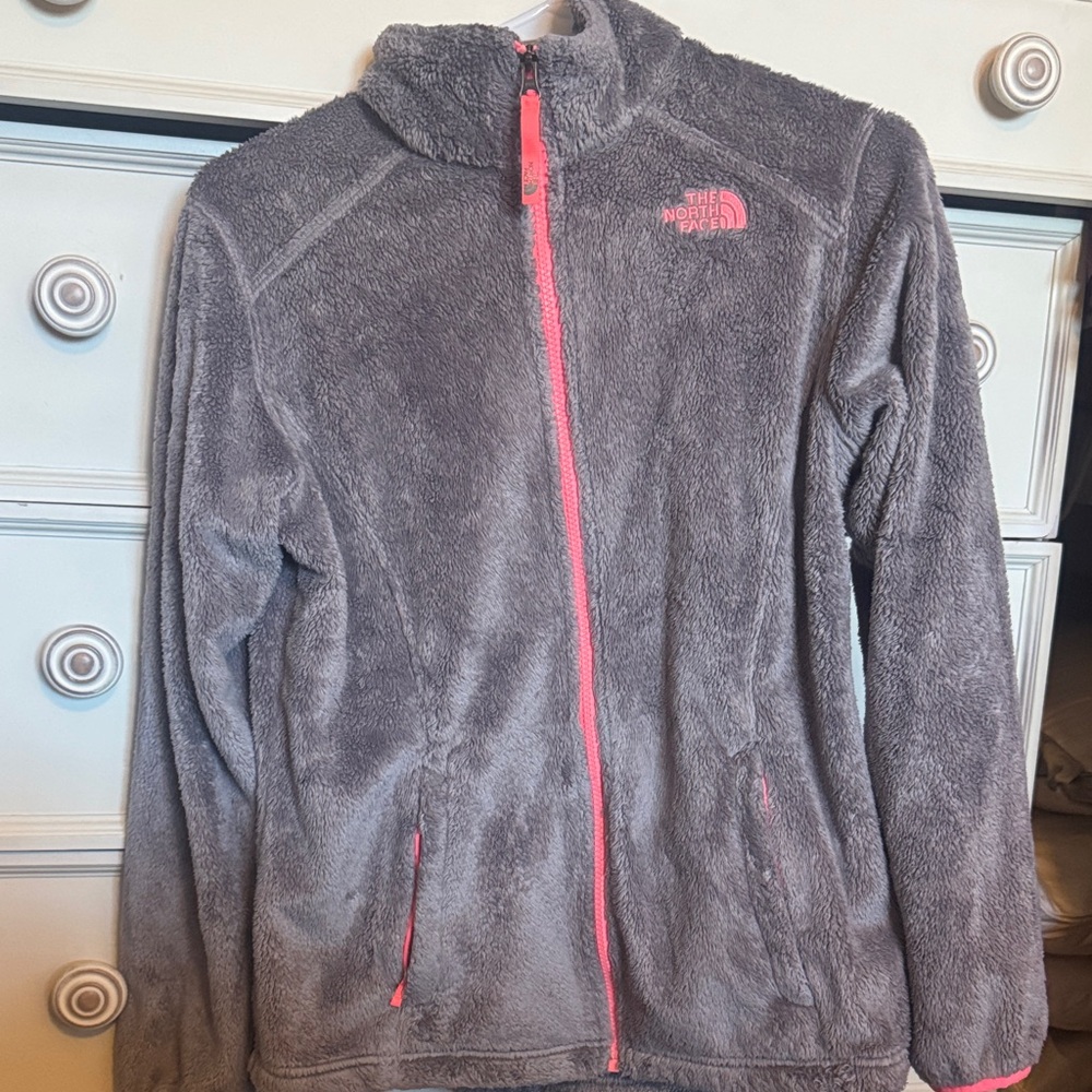 The North Face Gray Fleece Jacket with Pink Zipper